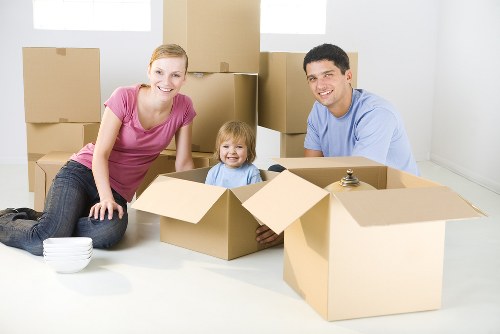 Removal van and moving boxes for Heston home removals
