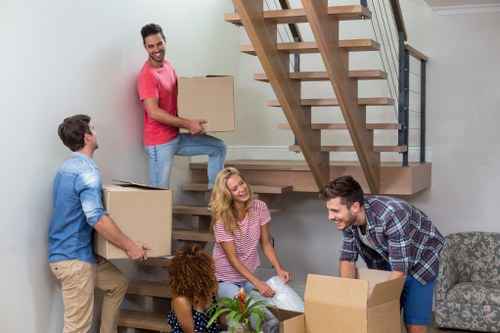 Furniture secured inside a van for safe transport