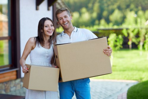 Removal van loading for a flat or house move in Heston