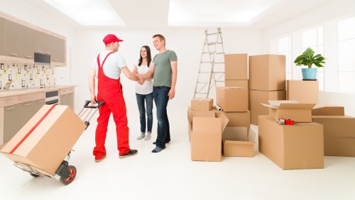 A professional man with a van service following safe loading practices