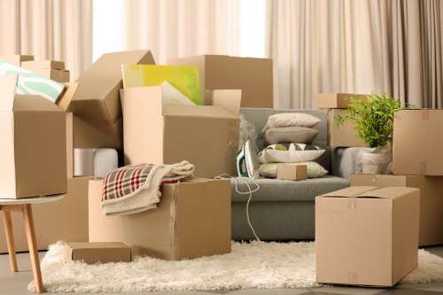 Furniture and household items loaded for moving in Heston