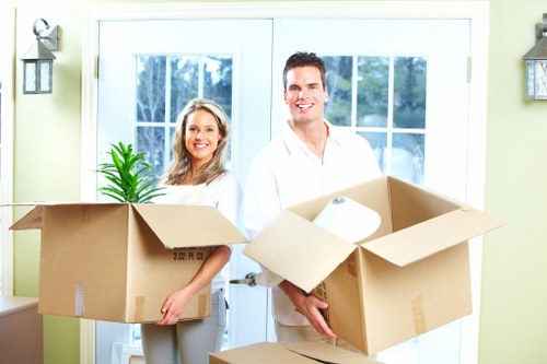 Boxes and household items prepared for man and van removals