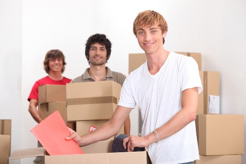 Commercial movers assisting with an office relocation in Heston