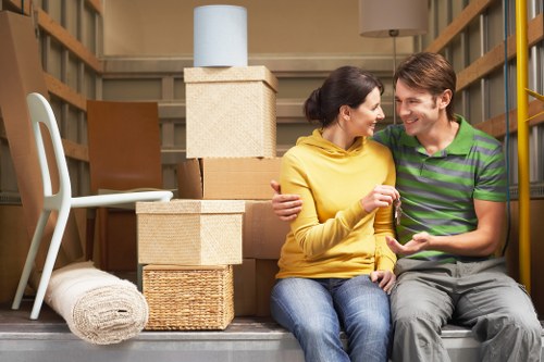 Prepared moving boxes and checklist for removals in Heston
